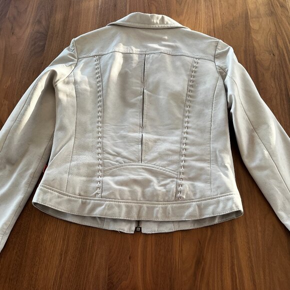 Object Sofia Leather Jacket - Off White - Picture 13 of 15